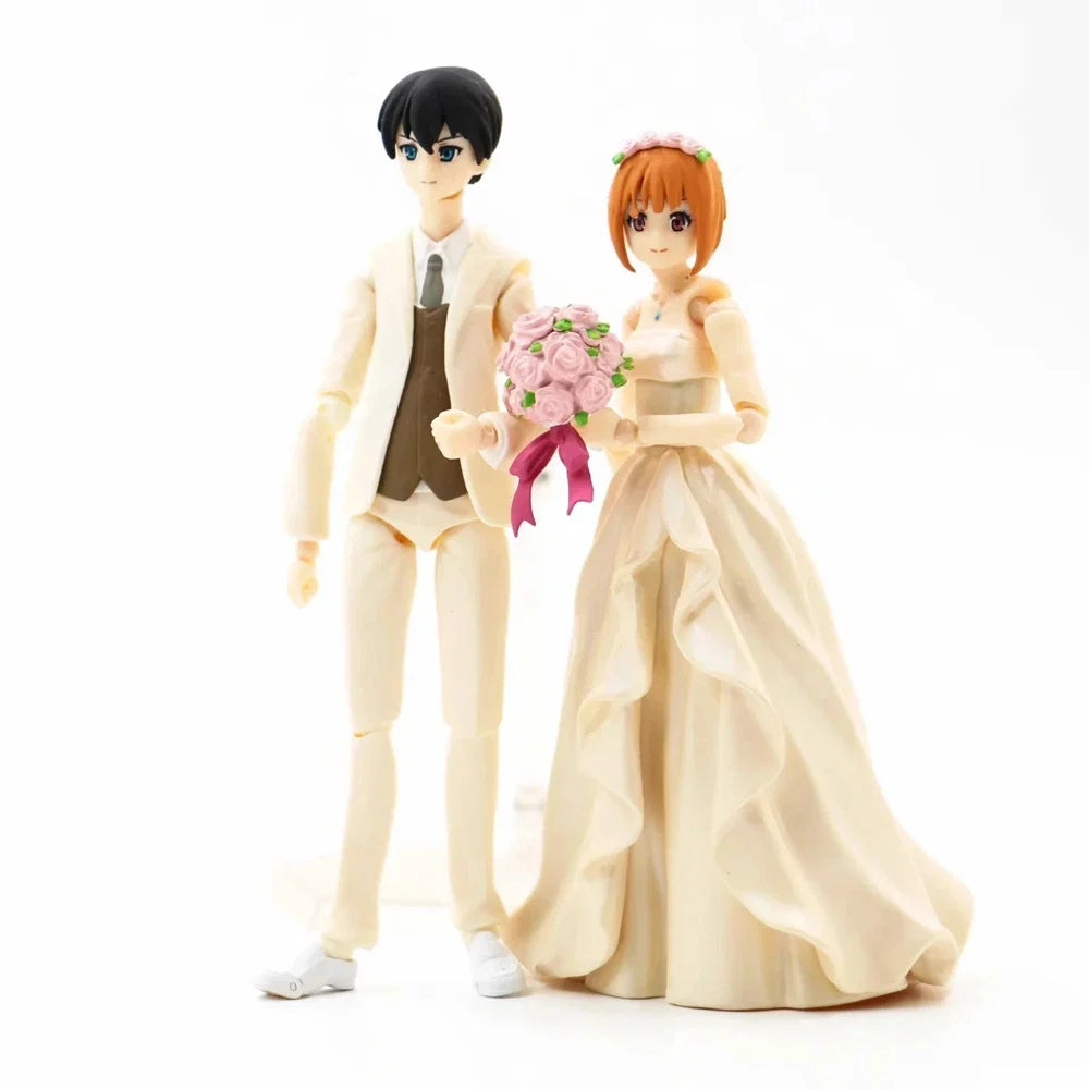 12CM Anime The Quintessential Quintuplets Nakano Yotsuba Figure EX-047 Uesugi Fuutarou Wedding Dress Up Model Toy Action Figure