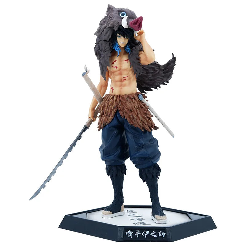 30CM Anime Demon Slayer Hashibira Inosuke Standing posture Action Figures PVC Model  Desktop Decoration Toys Doll Gifts