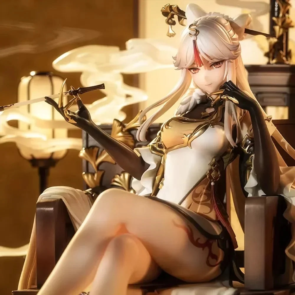 Genshin Impact Ningguang Anime Action Figure Collectible Model Doll Toys with Zhongli Klee Paimon for Fan Figurine Collection
