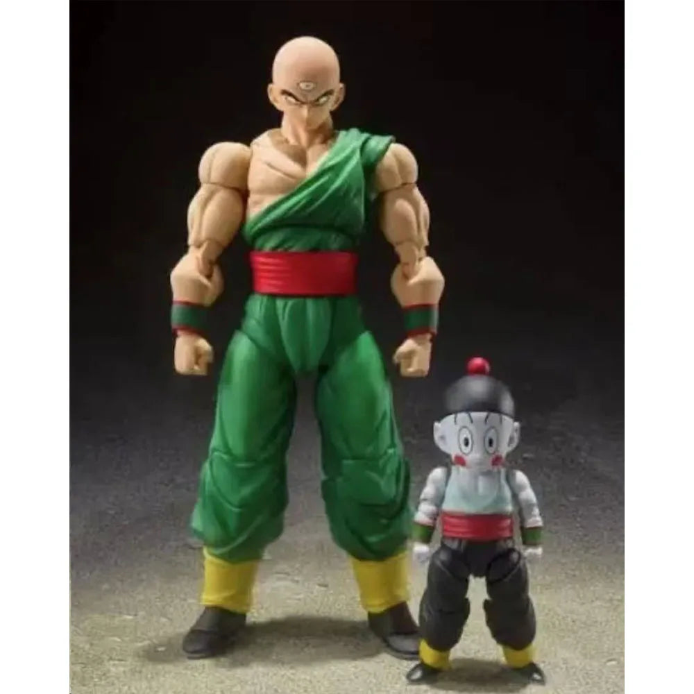 100% Authentic In Stock Genuine Bandai S.H.Figuarts Dragon Ball Tien Shinhan & Chiaotzu Anime Action Figure Collection Model Toy