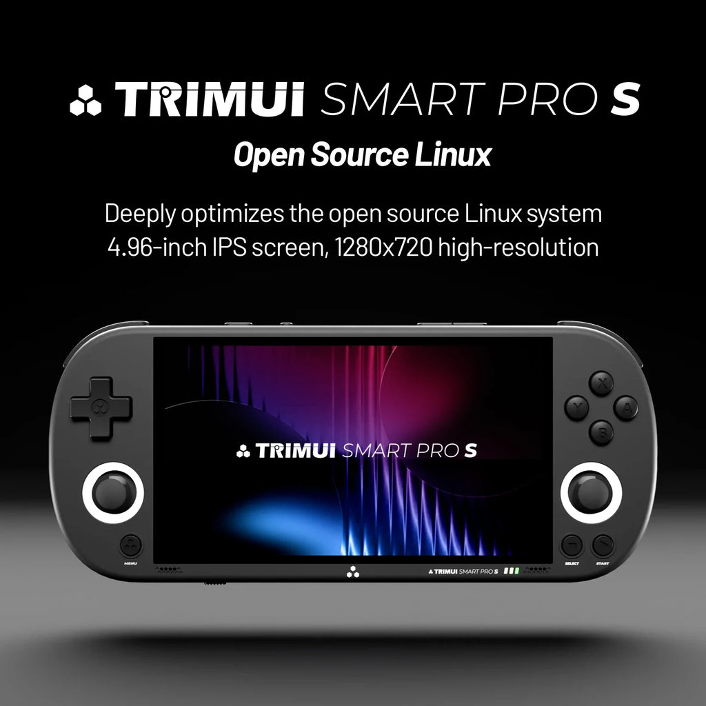 Trimui Smart Pro S Handheld Game Console 4.96'' IPS Screen Linux System Joystick RGB Lighting Retro Video Game Smartpros Gifts