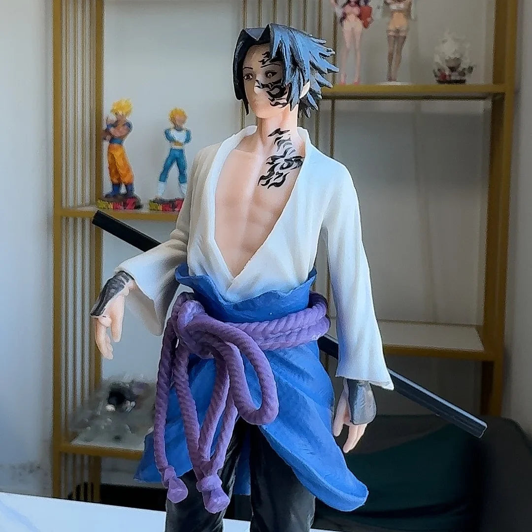 27.5CM Naruto Uchiha Sasuke Curse  Action Figures Cartoon Anime GK PVC Model Doll Collectible Statue Boy Toys For Children Gift