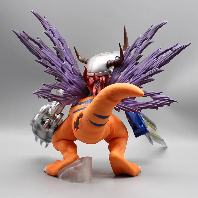 27cm Digimon Adventure Gold Metal Greymon Anime Figure Model Statue Boys Collection Model Desktop Decoration Ornament Toys Gifts