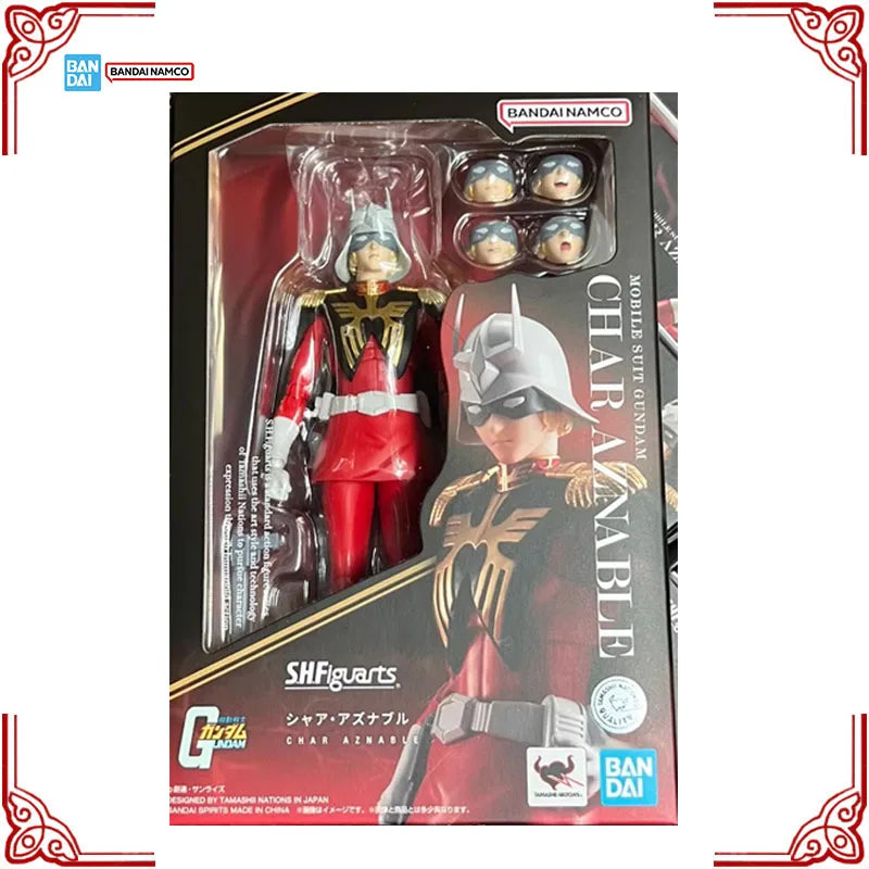 Auf Lager Original Bandai Mobile Suit Gundam Modellbausatz SHF Char Aznable Anime Actionfigur Sammlung Fertiges Modell Spielzeug Geschenke