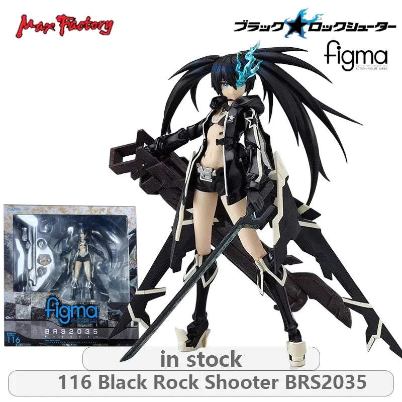 Max Factory Original FIGMA Black Rock Shooter  Series SP041 Black Rock Shooter\SP040 BRSB Anime Action Figure Model Toys