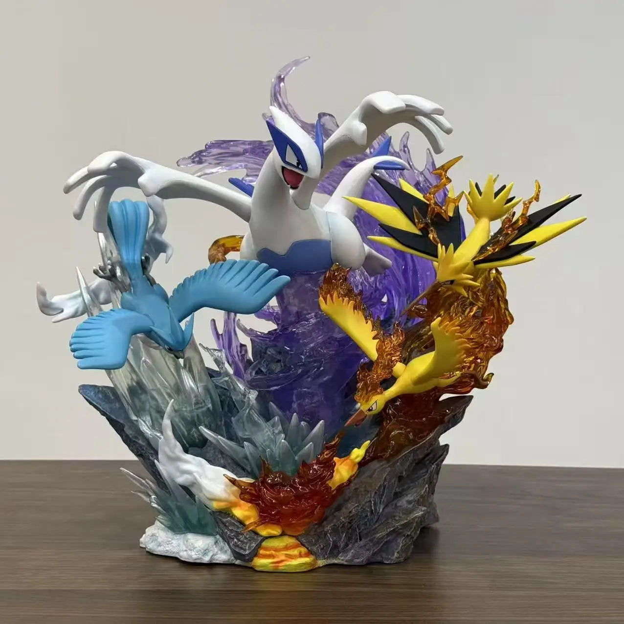 New Pokemon figure Lugia legendary bird Moltres Articuno Anime Figure 35cm with light Room Decoration Christmas Toys Kids Gifts