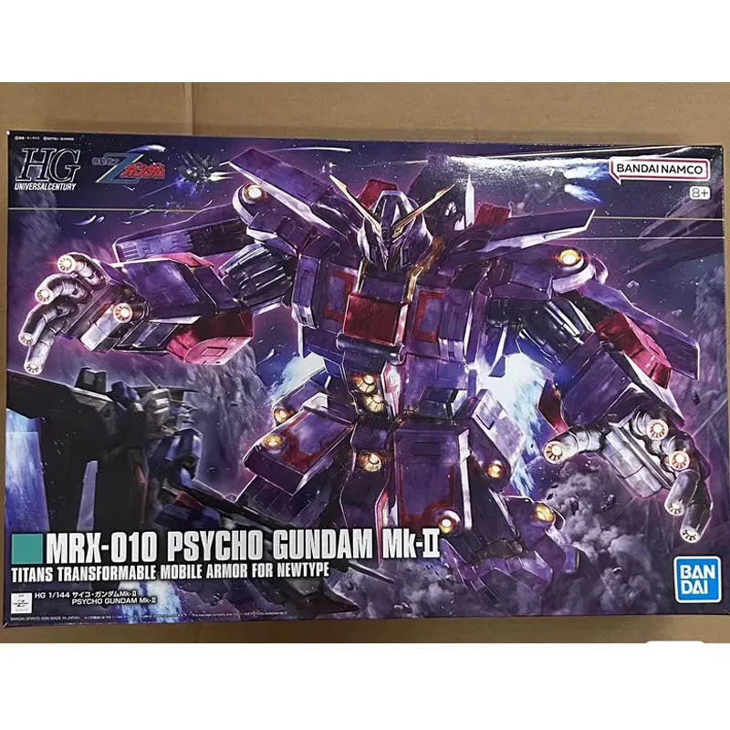 In Stock BANDAI Original HG MRX-010 PSYCHO GUNDAM MKII TITANS TRANSFORMABLE ARMOR Anime Figure Assembly Model Toy Gift Children