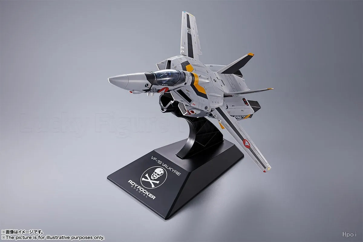 【Original】BANDAI DX Chogokin Macross VF-1S Valkyrie (Roy Focker Special) Mecha-Complete 1/48 Action Figure Model Toy