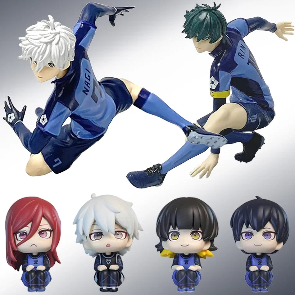 10cm Q Version Blue Lock Anime Figure Sagi Yoichi Chigiri Hyoma Nagi Seishiro Figures Collection Model Figurine Doll Toy