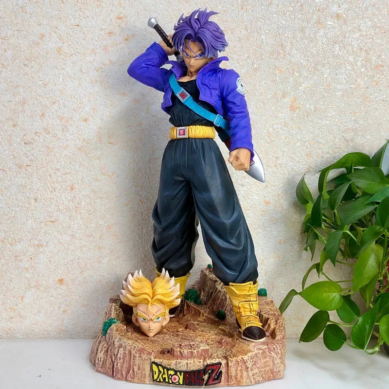 50cm Dragon Ball Figure Torankusu Super Saiyan Double-headed Replacement Anime Collection Model Desktop Ornaments Children Toys