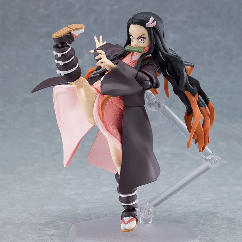 Anime 13cm Demon Slayer Figure Kamado Tanjirou Action Figure Agatsuma Zenitsu Nezuko Pvc Model Toys Figma Sculpture
