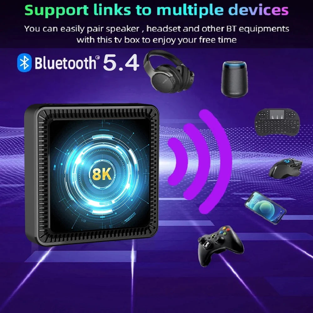 Very Fast Smart TV Box Q19 Android 14 Allwinner H618 Google Assistant Dual Wifi 5G Wifi6 8K 8GB 128GB Media Player Set Top Box