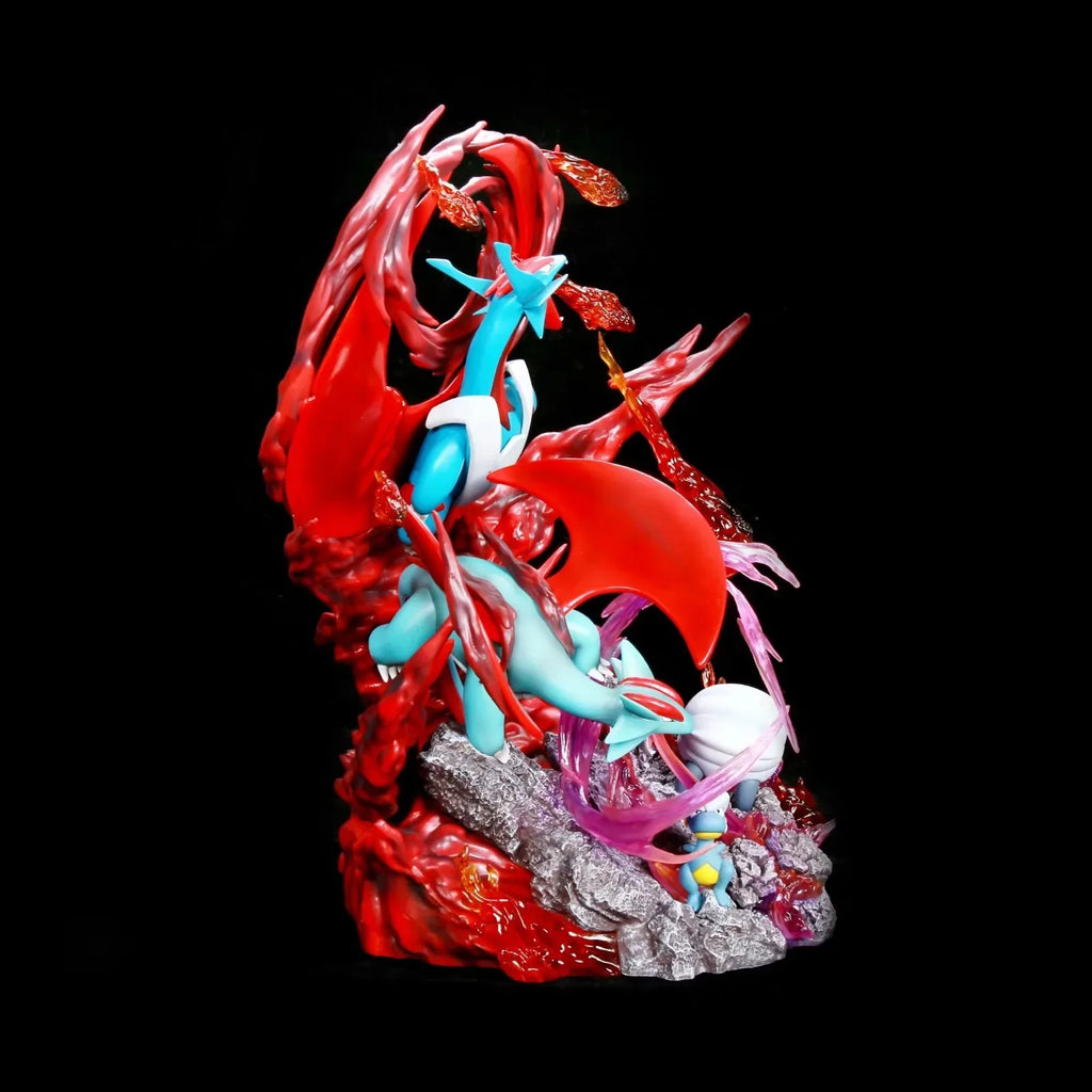 Spot Goods 36cm Salamence Luminous Figure Pokémon Elf Baby Statue Scenario Desktop Ornaments Decorations Model Gift Toy for Boy