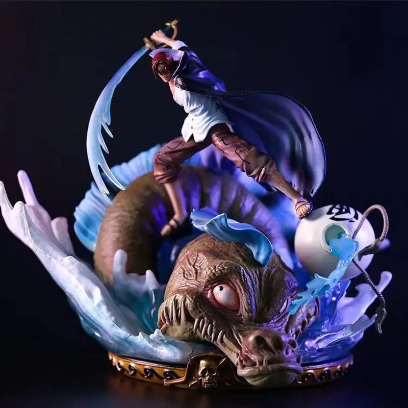 28cm One Piece Shanks Combat Standing Position Anime Figure Model Statue Boys Collection Desktop Decoration Ornament Toys Gifts