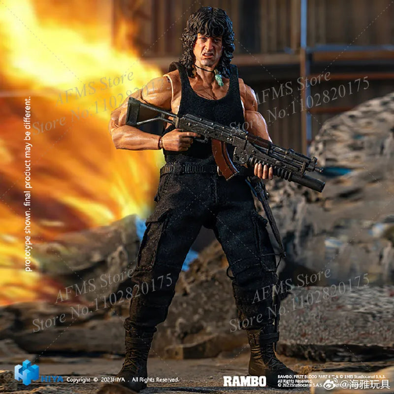 HIYA 1/12 Scale Collectible Figure John J. Rambo First Blood Michael Sylvester Gardenzio Stallone 6" Men Soldier Action Figure