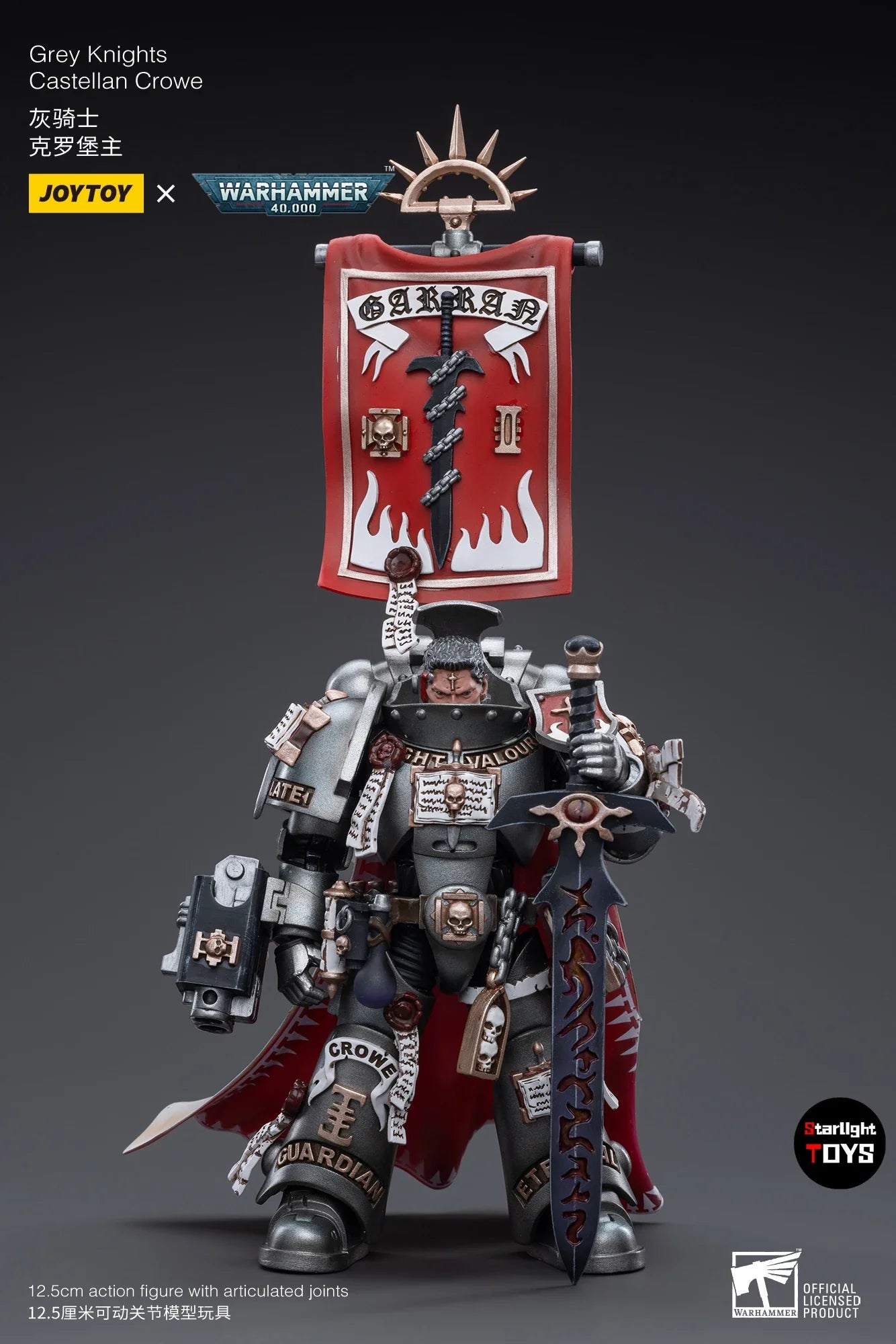 JOYTOY 1/18 Action Figure Warhammer 40K Grey Knights Castellan Crowe Toy Model Gift Collection