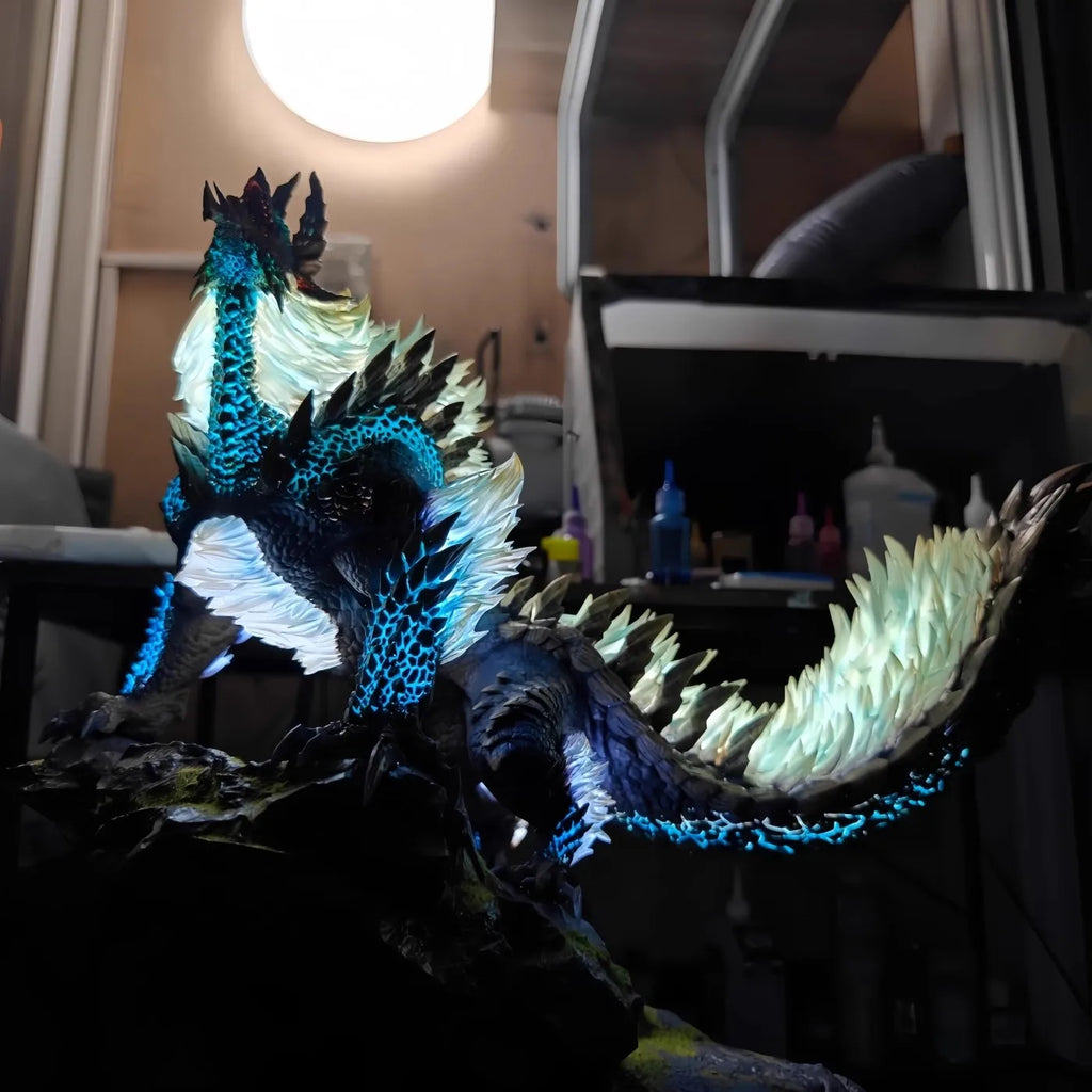 28cm Monster Hunter World Zinogre game Figure Model Statue Boys Collection Desktop Decoration Ornament lights Toys gifts