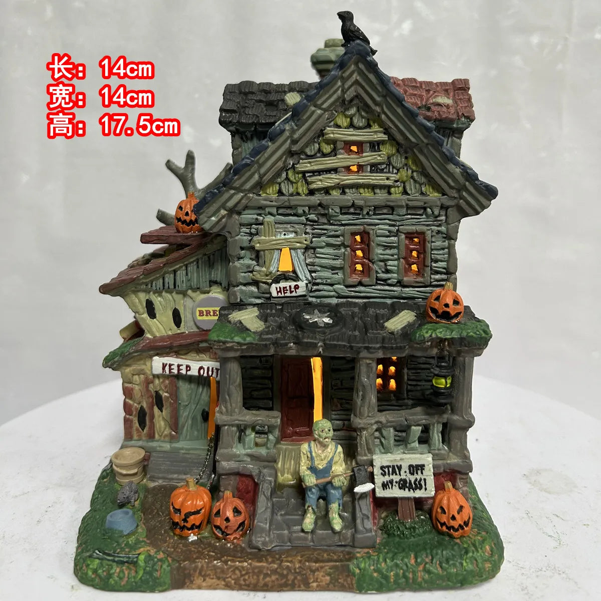 Halloween Dekoration Lemax Keramik Nachtlicht Haus Das Haus des Mörders Figur Architektur Szene Ornament Heimdekoration Geschenk