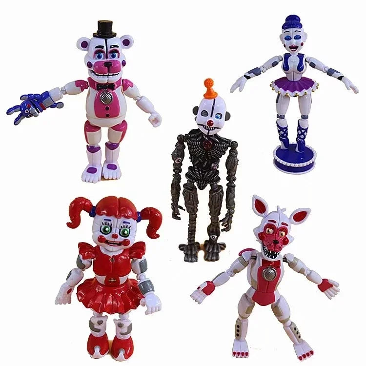 5 Pcs/Set Midnight Toy Bear Game Funtime Foxy Sister Location Horror Doll Lightening Movable Joint Toys