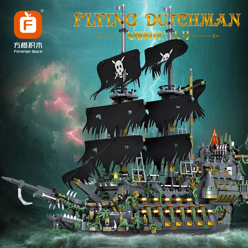 2434Pcs The Flying Dutchman Pirate Ship Building Blocks Ghost Ship Model Bricks Assembling DIY Toys For Kids Birthday Gifts