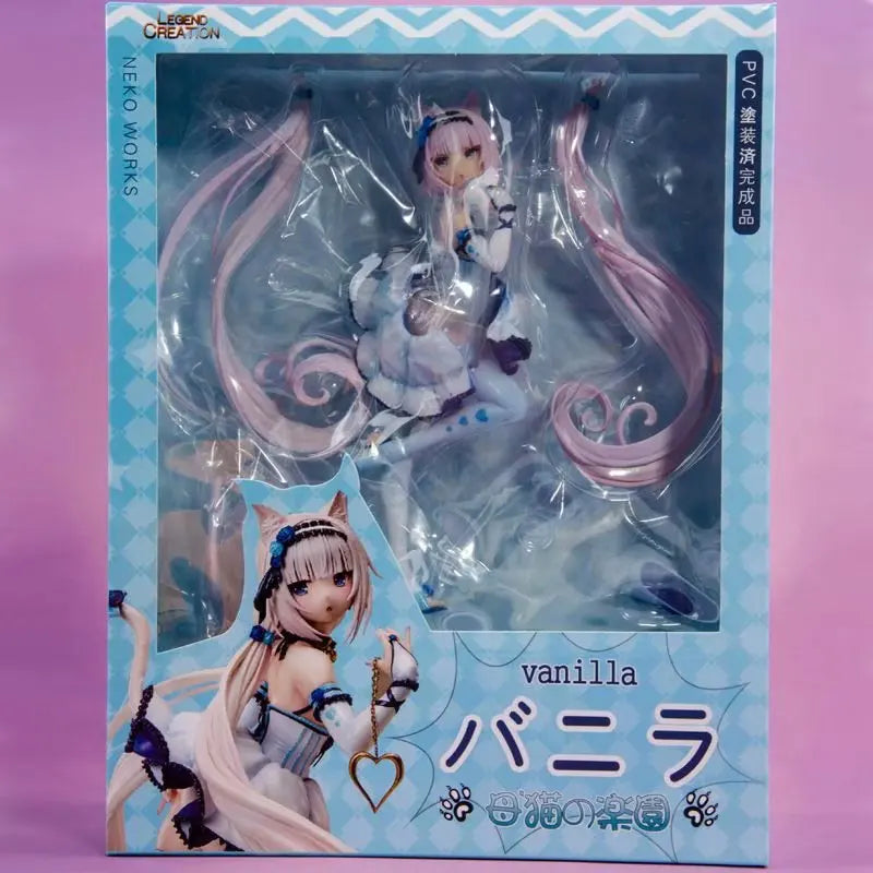 24CM Anime NEKOPARA Figure Vanilla Chocolates Action Figure Cat Style Model PVC Static Toys Gift Doll Cat Maid store is Open! ch