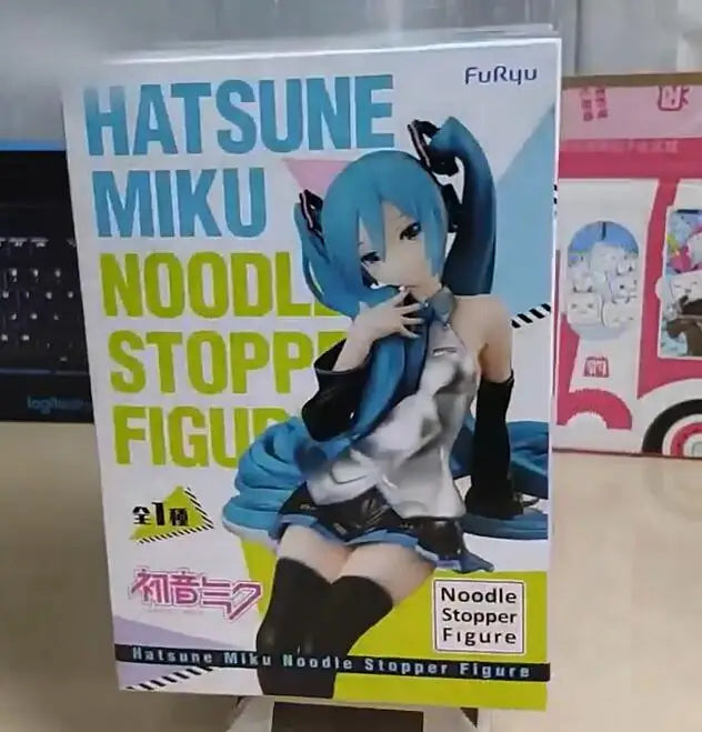 Original Furyu Hatsune Miku Vocaloid Colorful Technology Action Figure Kawai Noodle Stopper Figure Toy Pvc Model Collection Gift