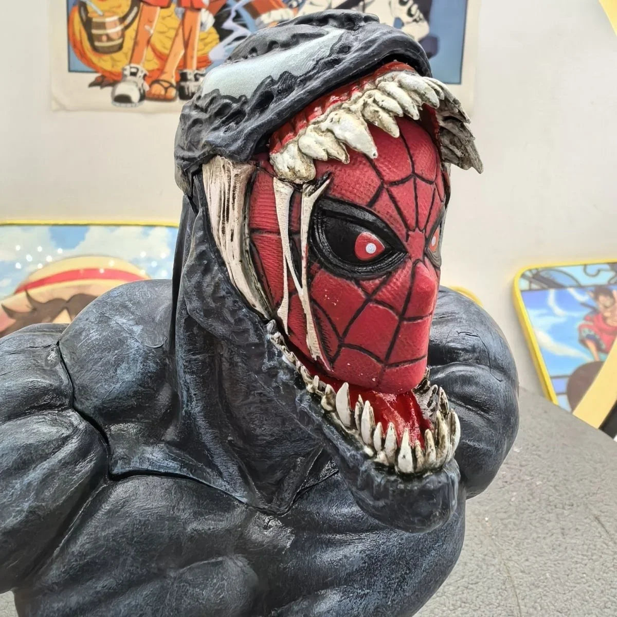 15cm Spider Man Venom Half Body Figure Resin Venom Let There Be Carnage Trendy Play Handmade Ornament