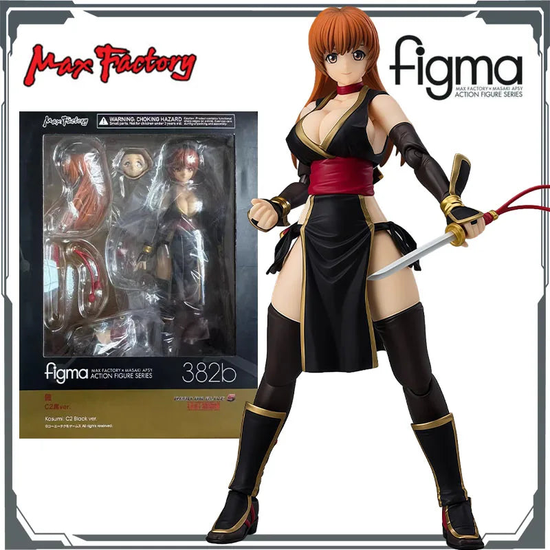 Max Factory Original Figma Kasumi C2 Black Ver. Anime Action Figures Toys for Boys Christmas Gift Collectible Model Ornaments