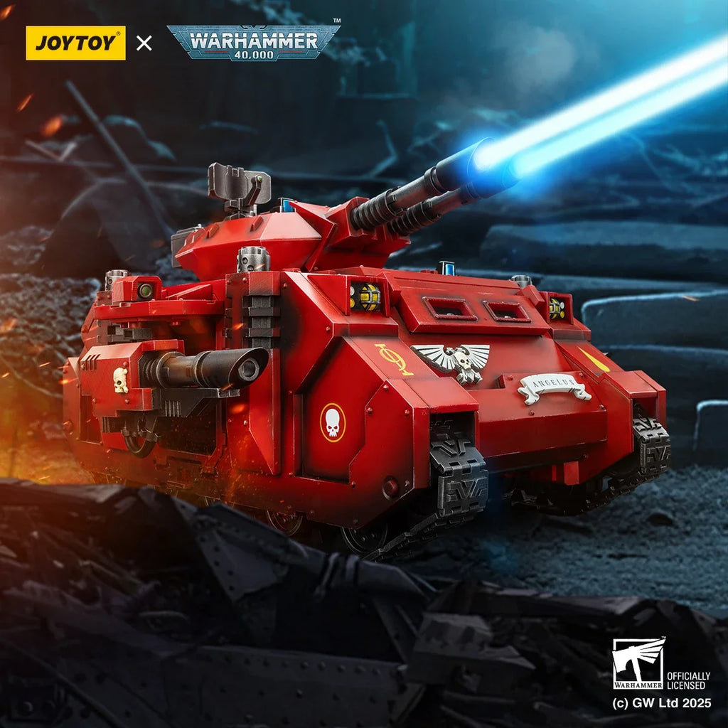 JOYTOY 1/18 Warhammer 40K Action Figures Anime Mech Blood Angels Predator Annihilator with Twin Lascannons