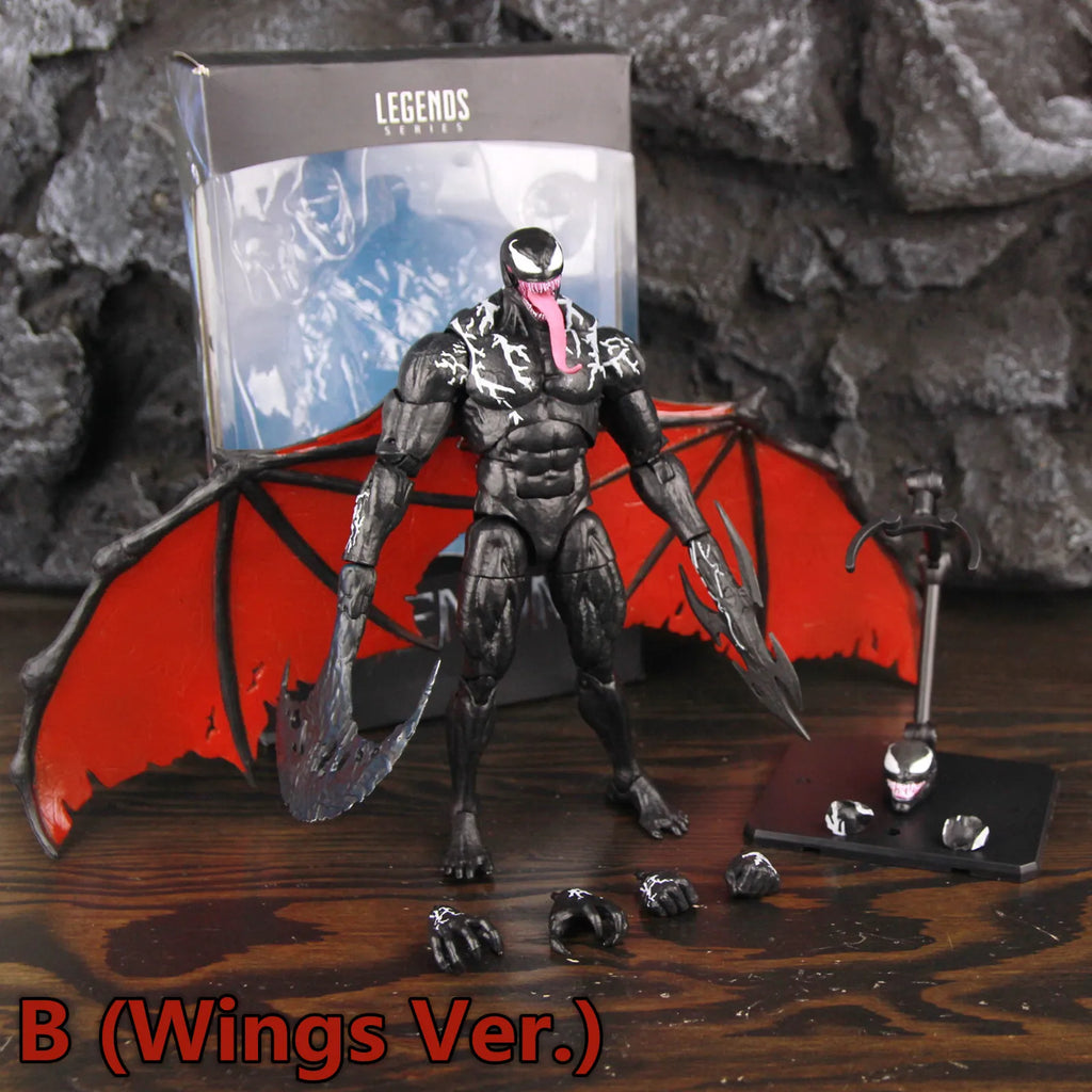 Venom AMAZING YAMAGUCHI Accessory Pack Wings Action Figure Joint Movable Change Face Statue Model Collectible kids for Toy Gift