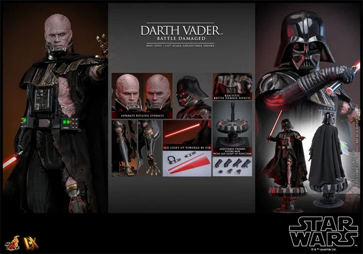 【 in Stock 】 HOTTOYS HT 1/6 DX45/DX44 Star Wars Darth Vader Black Knight Battle Damage Edition Mobile Soldier Set Handmade Model