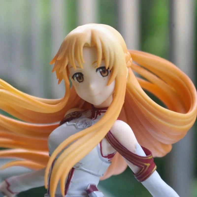 22cm Sword Art Online Anime Figure Yuuki Asuna Perimeter Model Scene Statue Desktop Decoration Ornaments Kids Christmas Gift Toy