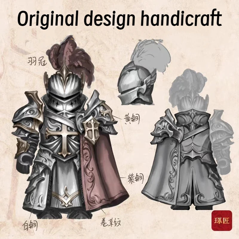 Original Paladin Figurine Magnetic Detachable Ornaments Great Player Crusader Home Desktop Decor Copper Pendant Gift Souvenir