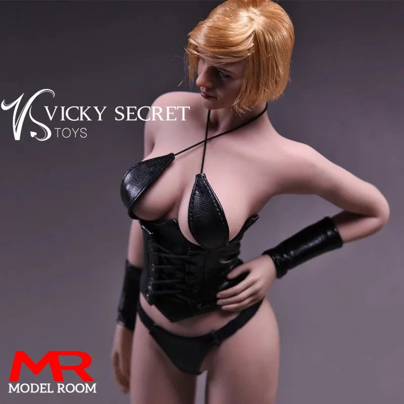 VStoys 17XG07 1/6 Scale Sexy Leather Underwear Corset Underpants Clothes Set Model Fit 12" Female Soldier Action Figure Body