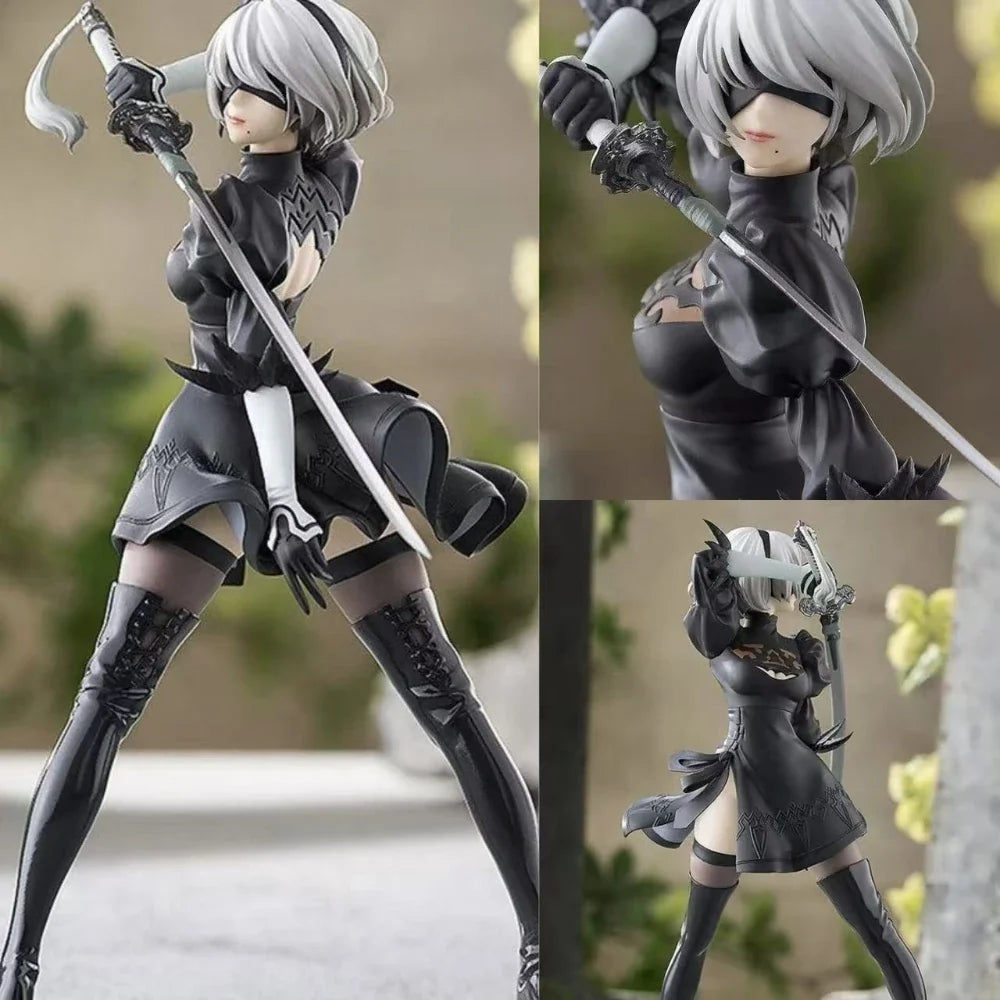 17cm NieR Anime figures 9S 2B standing action figures 9S 2B figurines  Doll PVC Model Toys  Adult Collection Statue Gifts