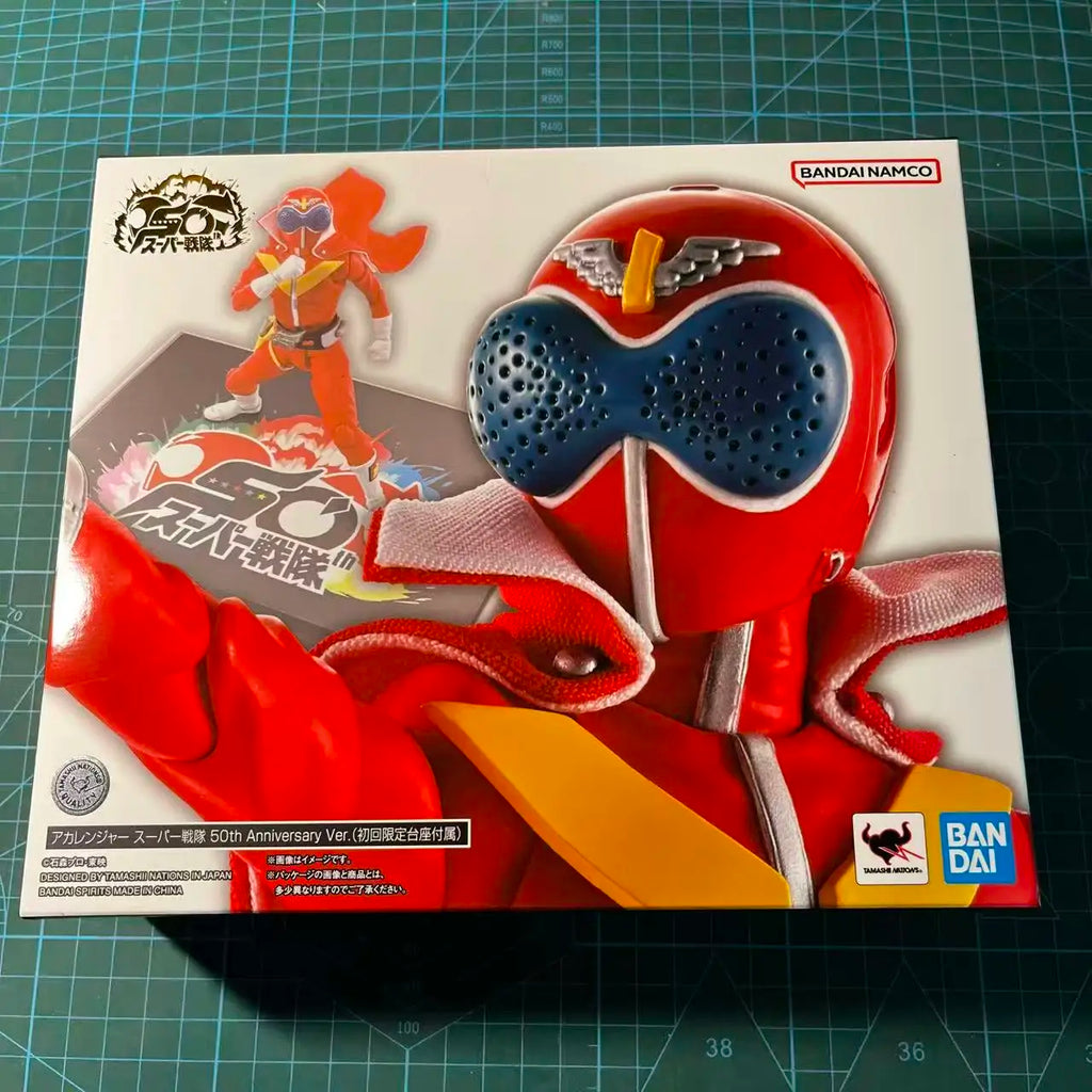 [In Stock] Original Bandai Sh Figuarts SHF Akaranger 50th Action Figures Anime Model Toys Collection Himitsu Sentai Gorenger