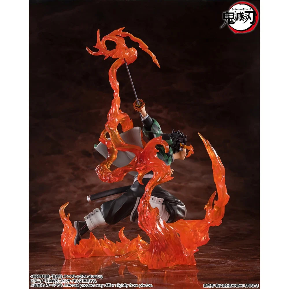 Original BANDAI Figuarts ZERO Demon Slayer Tanjiro Kamado (Rengoku Tsuba ver.) Excellent 19.5cm Anime Figure Model Gift Toys