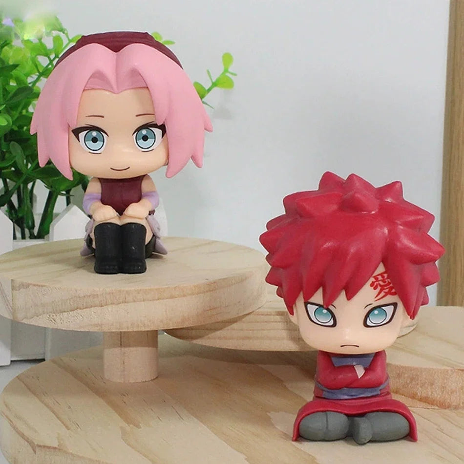 Popular Naruto Anime Figures Kakashi Action Figures Q Version Models Cute Sasuke Itachi Figures Car Decoration Accessories Toys