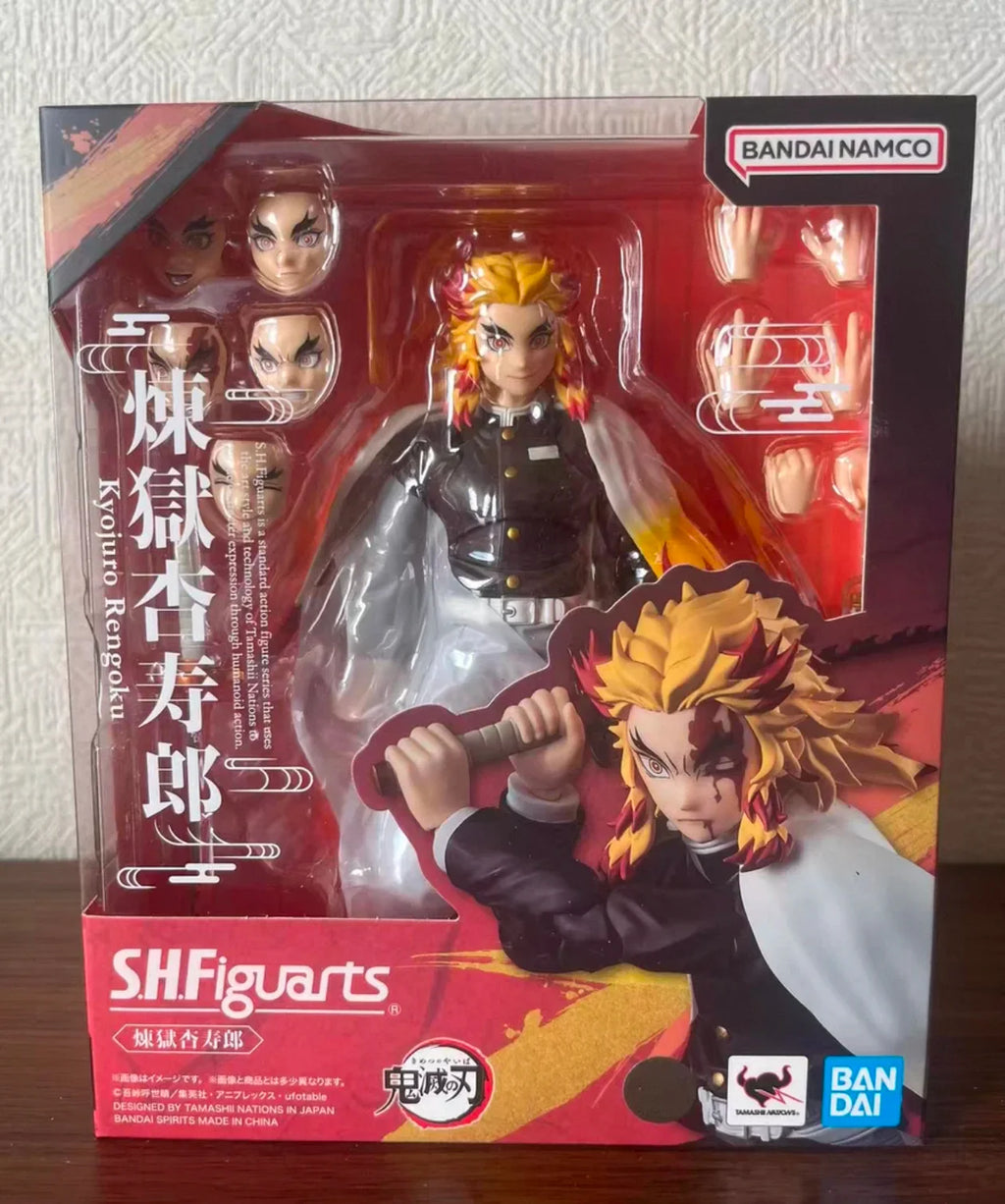 Auf Lager BANDAI S.H.Figuarts Demon Slayer Kyojuro Rengoku Anime Action-Sammelfiguren Modellspielzeug PVC Geschenk Brandneu Original