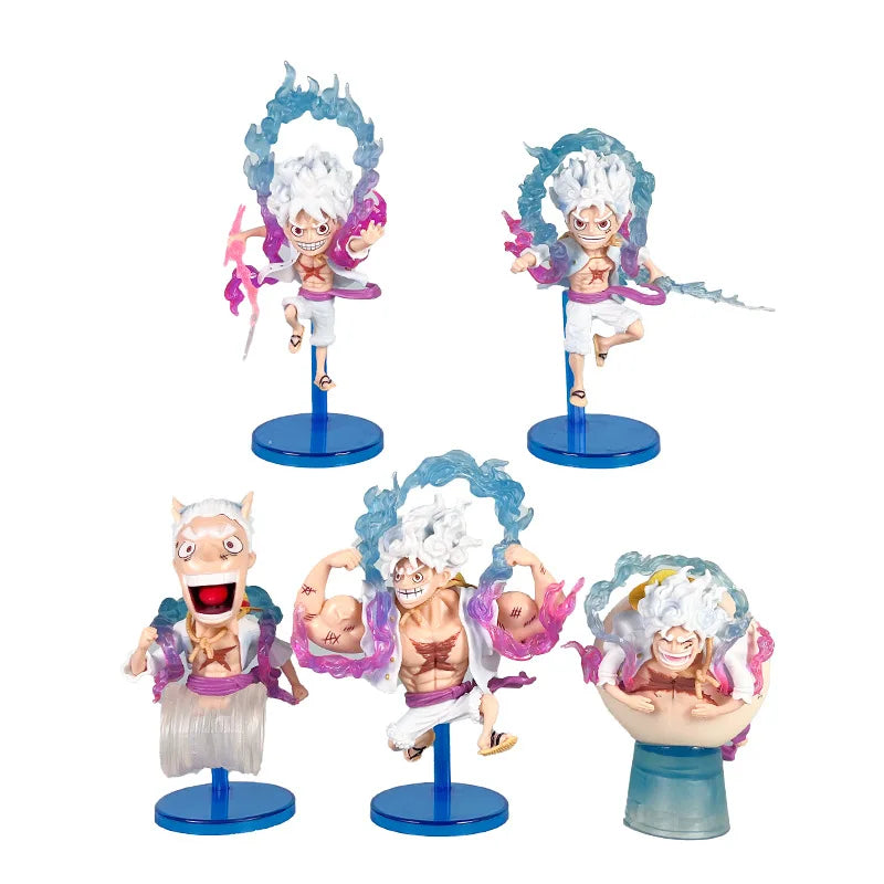 Anime Figure One Piece Q-Version Nika Luffy Five Level Sun God Gradient Special Effects Scenery Model Ornament