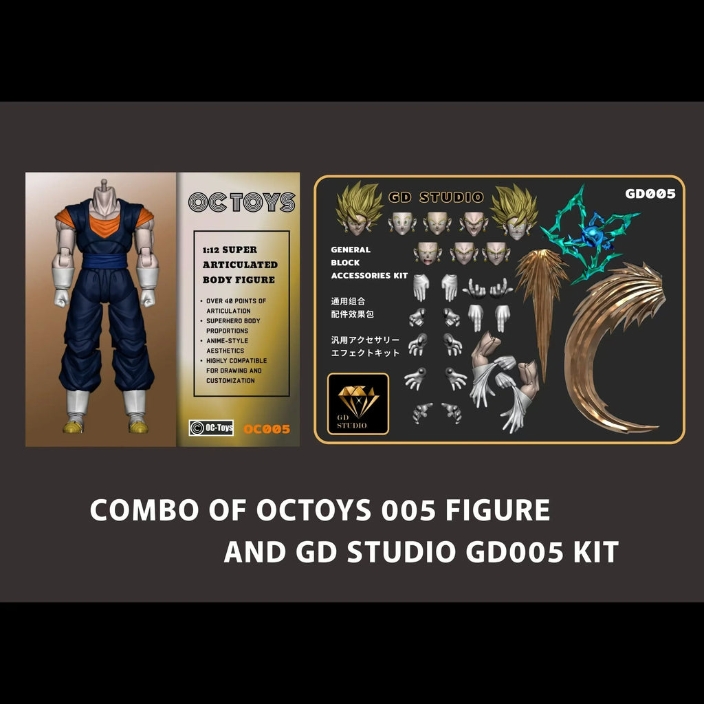 OC Toys Dragon Ball SHF Super Saiyan SSJ Veggetoo Son Goku Vegito 3.0 Figure Body Anime Action Figures Models Gifts Toys
