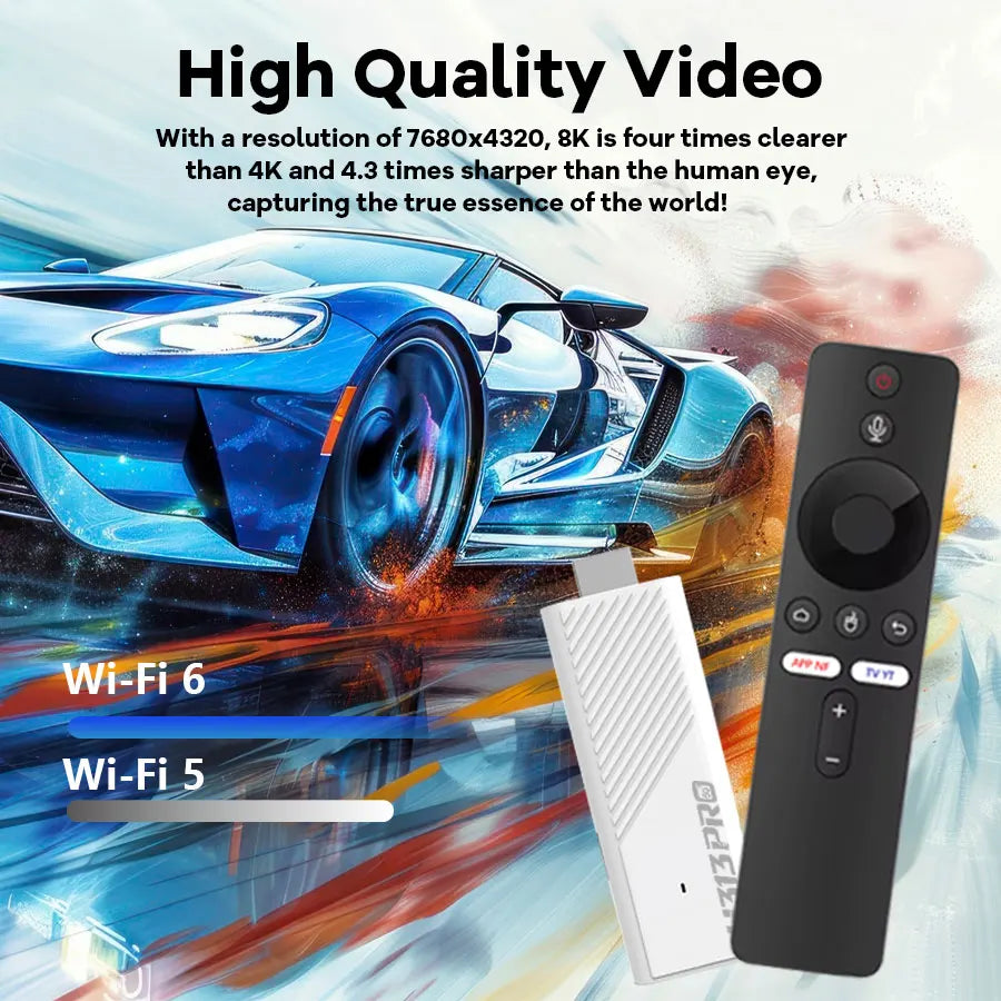 H96 MAX H313 Mini TV Stick Android 14 Smart Media Player 2GB 16GB WiFi 6 BT5.0 4K HD