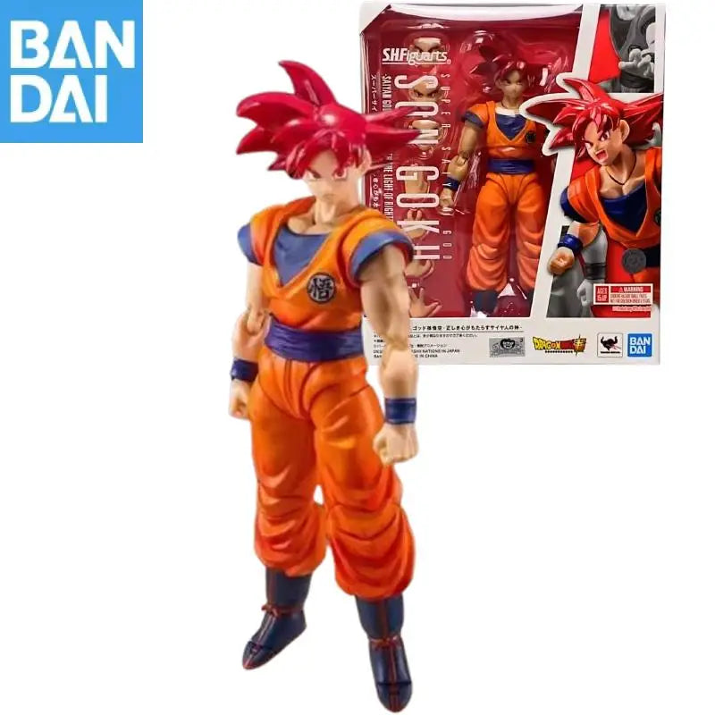 BANDAI S.H.Figuarts SUPER SAIYAN GOD SON GOKU SAIYAN GOD INSTILLED WITH THE LIGHT OF RIGHTEOUS HEARTS 14CM Action Figure Model