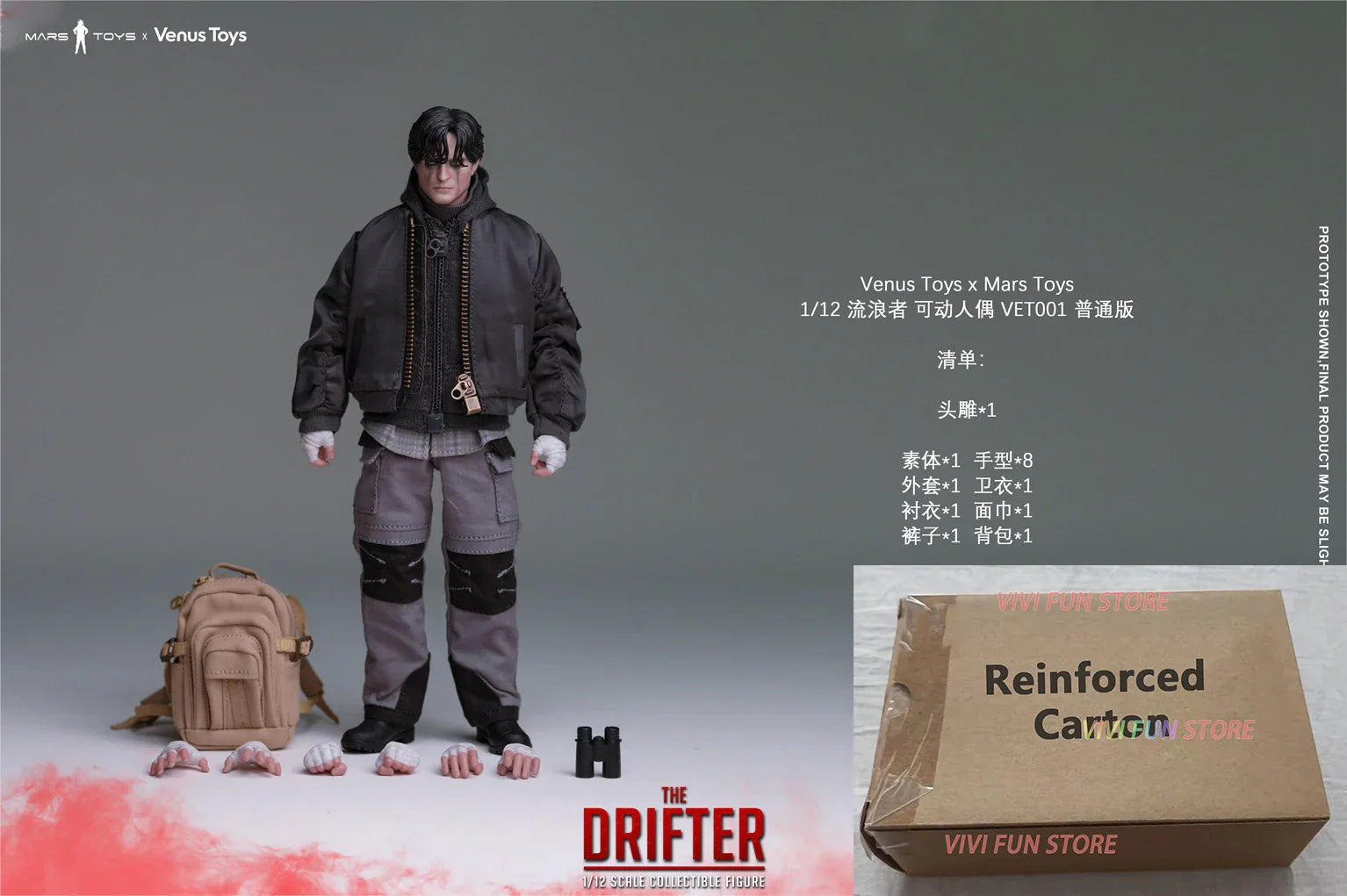 In Stock Venus Toys x Mars Toys VET001 THE DRIFTER 1/12 SCALE COLLECTIBLE FIGURE Model Toys Robert Pattinson Bruce Wayne