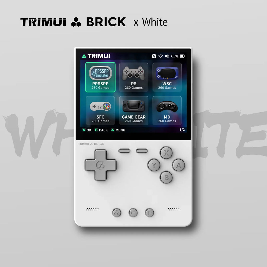 Trimui BRICK AMPOWN Handheld Game Console 3.2''IPS Screen Linux System Joystick RGB Lighting Retro Video Game Player UI Metal