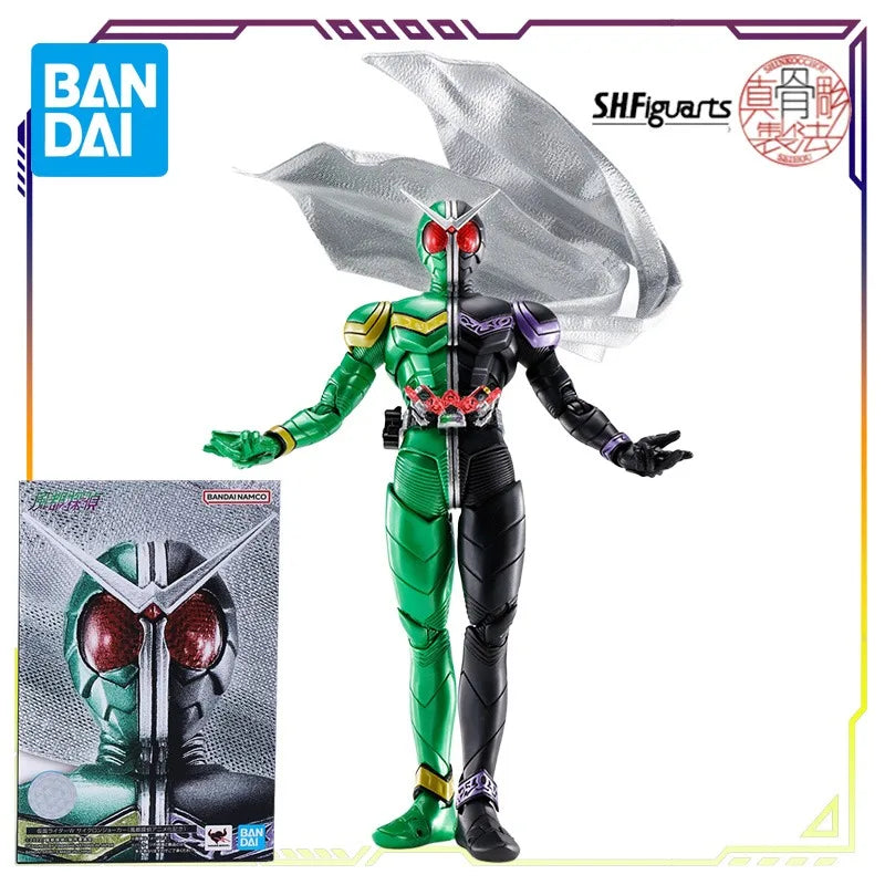 BANDAI Original S.H.Figuarts True Bone Carving Kamen Rider W Series Ultimate Wind Ace\fang Joker  Anime Action Figure Model Toys