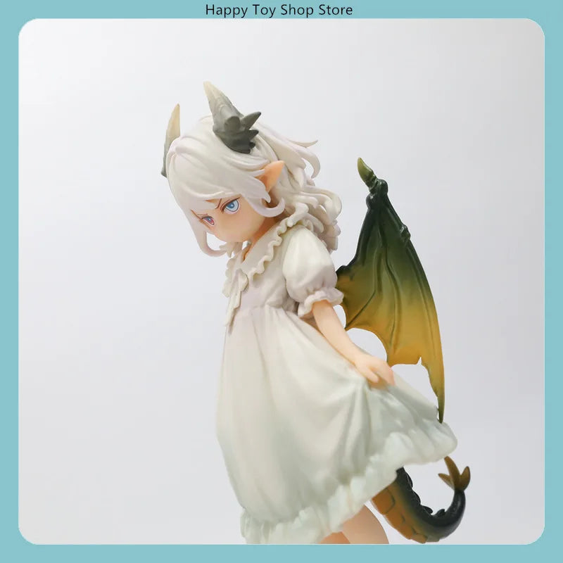 18.8cm Angry Dragon Girl White Standing Pose Anime Figure Model Statue