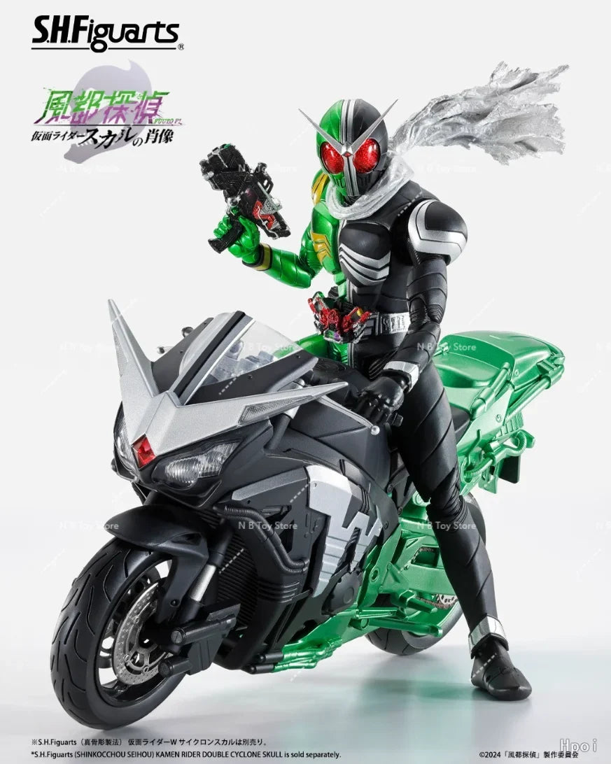 Original Bandai SHF Fengdu Detective: Portrait of Kamen Rider SKULL Tough Guy Motorcycle Gift Figures Collection