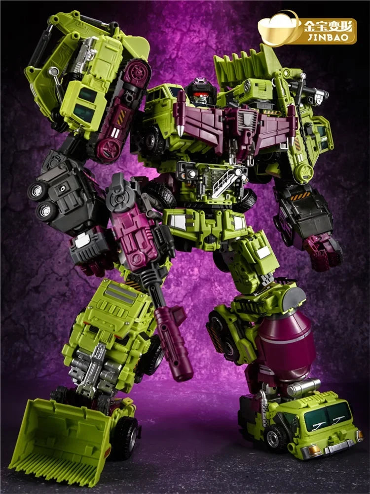 40cm JINBAO 6in1 Transformation Oversize Construction Vehicle Jinbao Devastator Figure Toys Gift