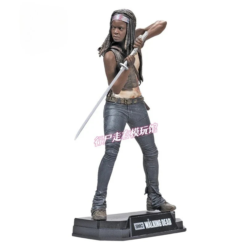 Movie Walking Dead Michonne Rick Grimes 15-17cm Cosplay Statue Model PVC Action Figure Toy